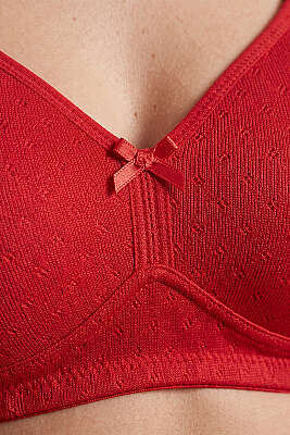 Kalın Askılı Balensiz Sütyen Kırmızı - Desteksiz Sütyen