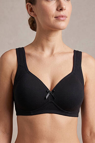 Kalın Askılı Balensiz Sütyen Siyah - Desteksiz Sütyen