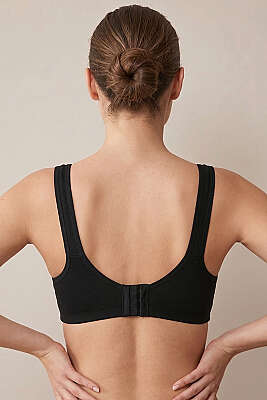 Kalın Askılı Balensiz Sütyen Siyah - Desteksiz Sütyen