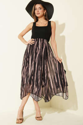 Kalın Askılı Şifon Elbise Siyah - Kadın Giyim Modelleri