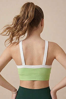 Kalın Biyeli Askılı Büstiyer Mint - Sporcu Sütyeni 