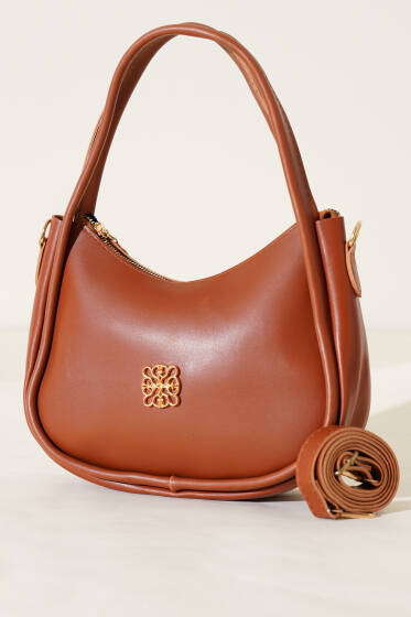 Kalın Fitilli Metal Armalı Çanta Taba - Kol Çantası