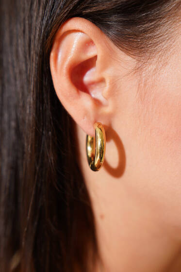 Kalın Halka Küpe Gold - Küpe