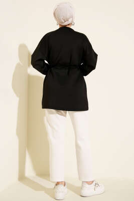 Kalp Desenli İnci Detaylı Tunik Siyah - Tunik