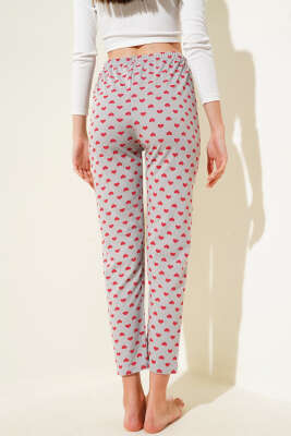 Kalp Desenli Pijama Altı Kayrak Grisi - Kadın Pijama Takımı