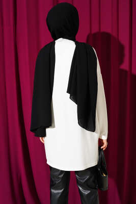 Kalp Detaylı Basic Tunik Ekru - Yılın Fırsatı