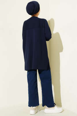 Kalp Detaylı Basic Tunik Koyu Lacivert - Tunik