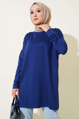 Kalp Detaylı Basic Tunik Lacivert 