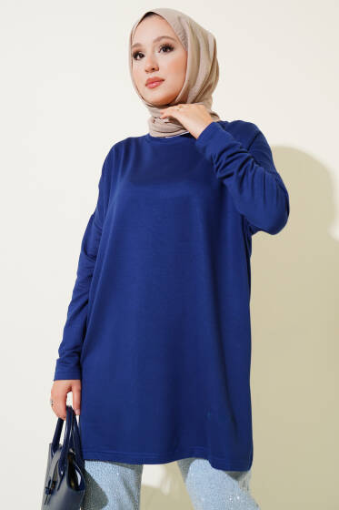 Kalp Detaylı Basic Tunik Lacivert - Tunik