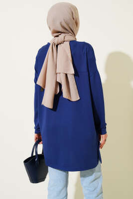 Kalp Detaylı Basic Tunik Lacivert - Tunik