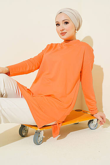 Kalp Detaylı Basic Tunik Oranj - 300-500 TL Ürünler