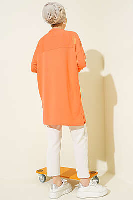 Kalp Detaylı Basic Tunik Oranj - Tunik