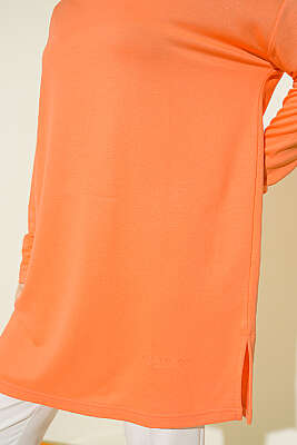 Kalp Detaylı Basic Tunik Oranj - Tunik