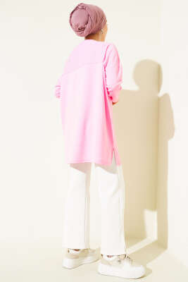 Kalp Detaylı Basic Tunik Pembe - Tunik