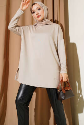Kalp Detaylı Basic Tunik Taş 