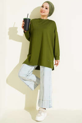 Kalp Detaylı Basic Tunik Yeşil - 300-500 TL Ürünler