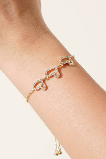 Kalp Detaylı Bileklik Gold - DÜZENLENECEK ÜRÜNLER