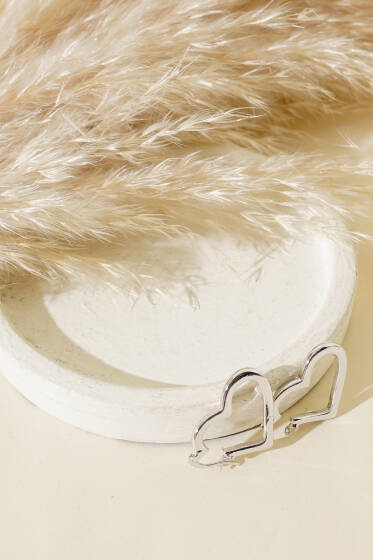 Kalp Küpe Gümüş - Küpe