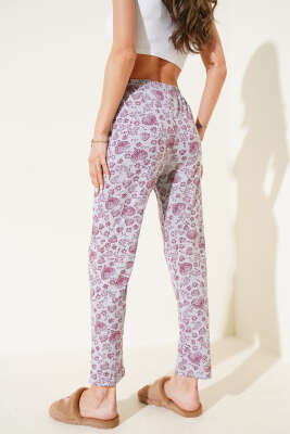 Kalp Motifli Pijama Altı Gri - Pijama
