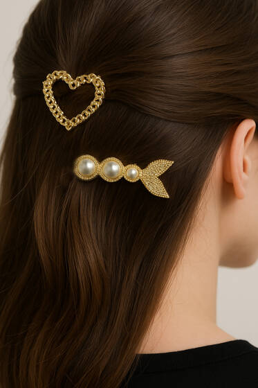 Kalpli 2'li Toka Set Gold - Toka