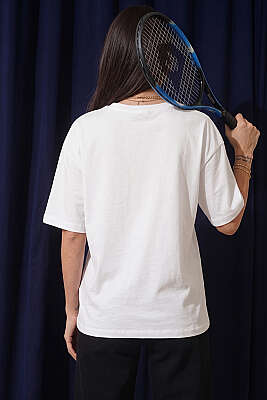 Kalpli Bardak Baskılı T-shirt Ekru - Kadın Giyim Modelleri