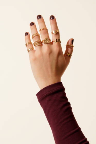 Kalpli Kelebekli 10'lü Yüzük Seti Asorti 1 - Bileklik