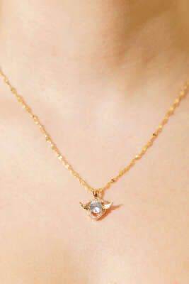 Kalpli Melek Kolye Gold - KONYALI BİJUTERİ