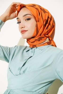 Kamuflaj Desen Bambu Eşarp Camel 