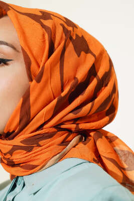 Kamuflaj Desen Bambu Eşarp Camel - Başörtüsü