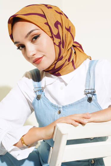 Kamuflaj Desen Bambu Eşarp Zeytin Yeşili - Başörtüsü