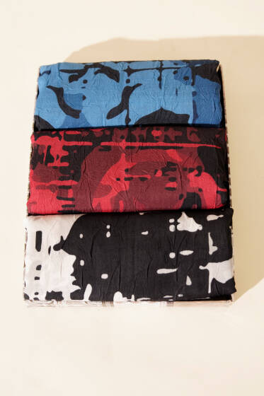 Kamuflaj Desenli 3'lü Bambu Kraş Şal Seti Asorti 1 - Desenli Şal Seti