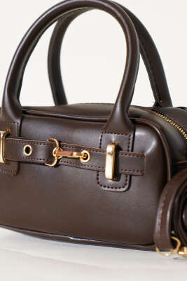 Kanca Kemer Detaylı Mini Çanta Acı Kahve - Kol Çantası