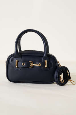 Kanca Kemer Detaylı Mini Çanta Lacivert - Kol Çantası