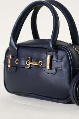 Kanca Kemer Detaylı Mini Çanta Lacivert - Kol Çantası