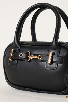 Kanca Kemer Detaylı Mini Çanta Siyah - Kol Çantası