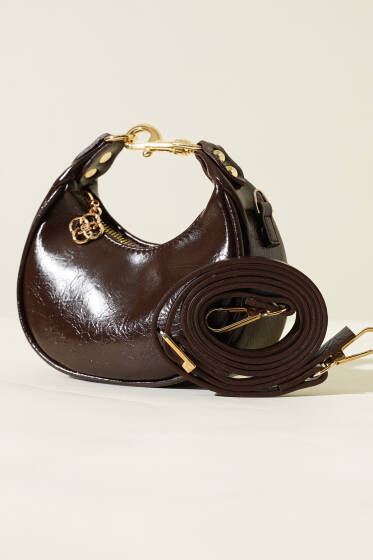 Kancalı Mini Çanta Acı Kahve - Kol Çantası