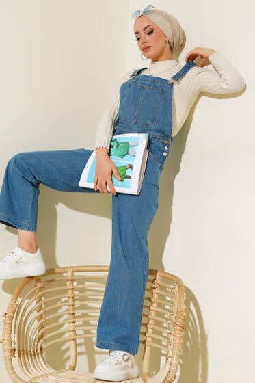 Kanguru Cepli Kot Tulum Mavi - yazlık tulum