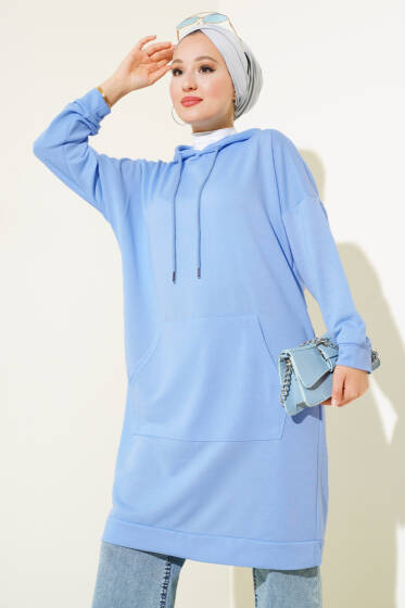 Kanguru Cepli Tunik Bebe Mavi - Tunik