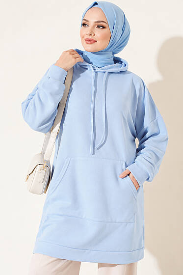 Kanguru Cepli Tunik Bebe Mavi - Tunik