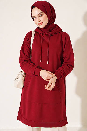 Kanguru Cepli Tunik Bordo - Tunik