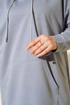 Kanguru Cepli Tunik Gri - 300-500 TL Ürünler