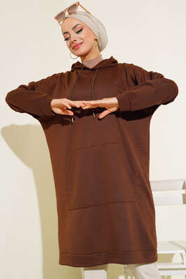 Kanguru Cepli Tunik Kahve - 300-500 TL Ürünler