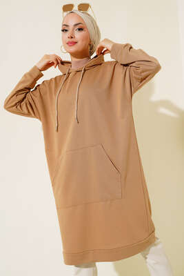 Kanguru Cepli Tunik Latte - 300-500 TL Ürünler