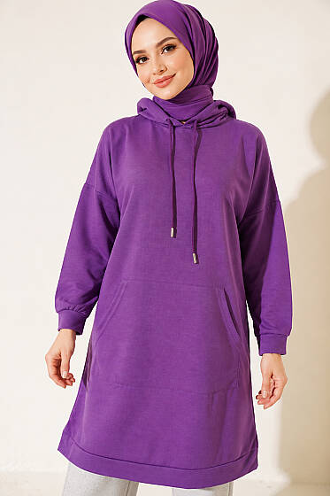 Kanguru Cepli Tunik Mor - Tunik