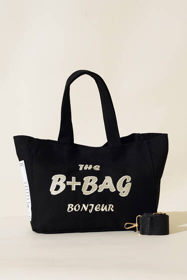 Kanvas Omuz Çantası Siyah - Kol Çantası