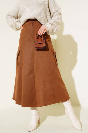 Kapak Cepli Etek Taba - Uzun Etek