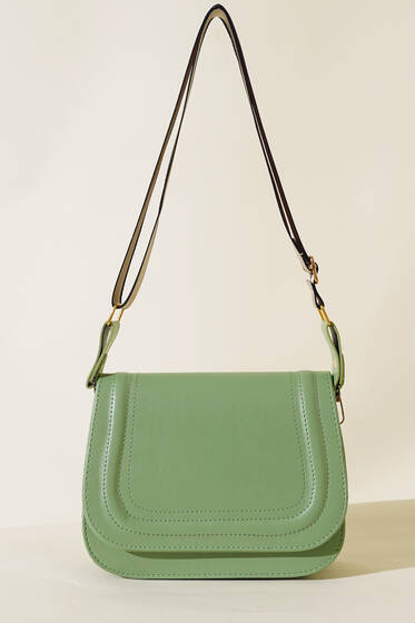Kapaklı Baget Çanta Çağla Yeşili - Kol Çantası