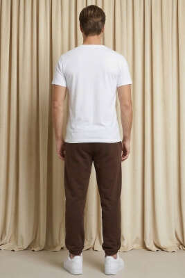 Kapalı Yaka Basic Erkek T-shirt Beyaz - Yılın Fırsatı