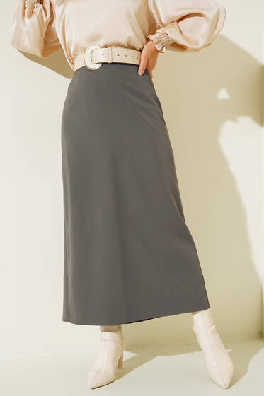 Kapalı Yırtmaçlı Kalem Etek Taş - Uzun Etek