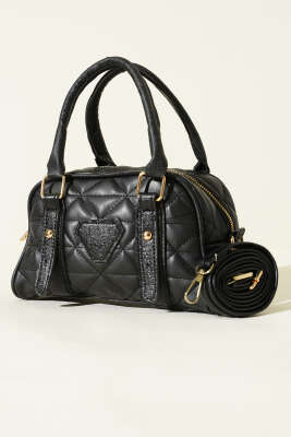 Kapitone Detay Fermuarlı Çanta Siyah - GÜZEL ÇANTA